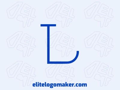 Um logotipo bonito com a letra inicial 'L' em azul, projetado com linhas graciosas e uma estética visualmente atraente.