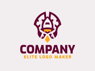 Logotipo simétrico com a forma de uma coruja combinado com um cérebro composto por formas abstratas e design refinado, as cores utilizadas no logotipo foi vermelho e amarelo.