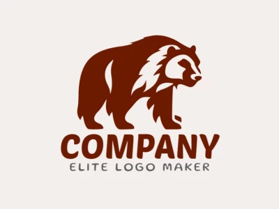 Um design de logotipo significativo na forma de um urso marrom: combinando as cores quentes do marrom em um estilo animal para representar força e confiabilidade.