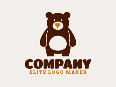 Um design de logotipo adorável apresentando um urso marrom, ideal para marcas que procuram uma imagem amigável e acessível.