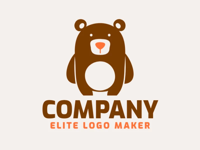 Um logo de mascote profissional apresentando um urso marrom, perfeito para representar sua marca.