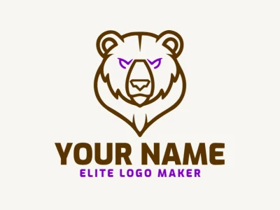 Um logo proeminente, diferente e sutilmente projetado, apresentando um urso marrom em estilo animal.