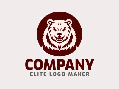 O adorável logotipo de mascote apresenta um encantador urso marrom como seu principal elemento. A paleta de cores em tons de marrom e bege adiciona um toque de simpatia ao design.