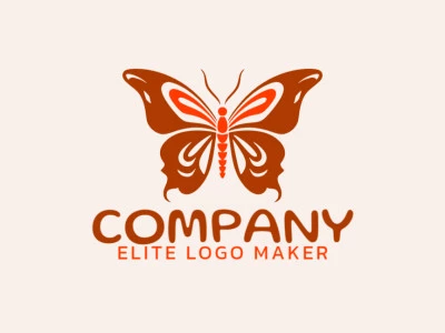 Logotipo ideal para diferentes negócios com a forma de uma borboleta com estilo abstrato.