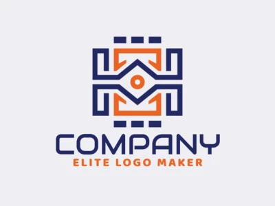 Logotipo memorável com a forma de uma câmera com estilo minimalista, e cores customizáveis.