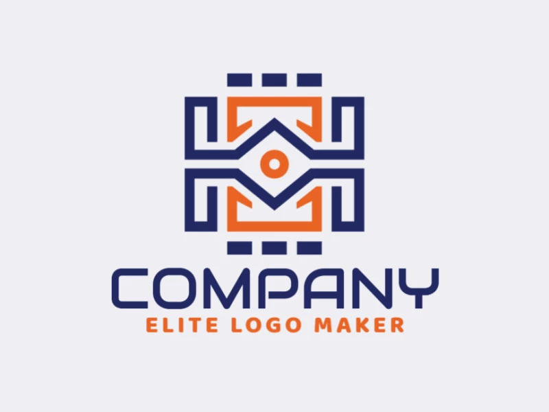 Logotipo memorável com a forma de uma câmera com estilo minimalista, e cores customizáveis.