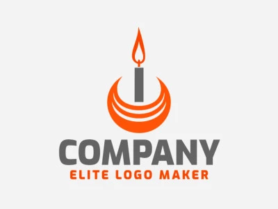 Crie um logotipo ideal para o seu negócio com a forma de uma vela com estilo minimalista e cores customizáveis.