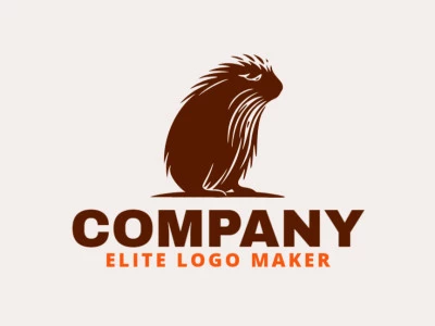 Logotipo criativo com a forma de uma capivara com design refinado e estilo ilustrativo.