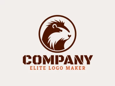 Crie um logotipo ideal para o seu negócio com a forma de uma capivara com estilo abstrato e cores customizáveis.