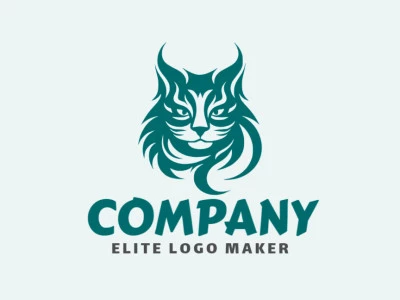 Um logotipo abstrato de gato verde, transmitindo agilidade e graça. Seu design elegante e moderno se encaixa perfeitamente em marcas que buscam uma imagem fresca.