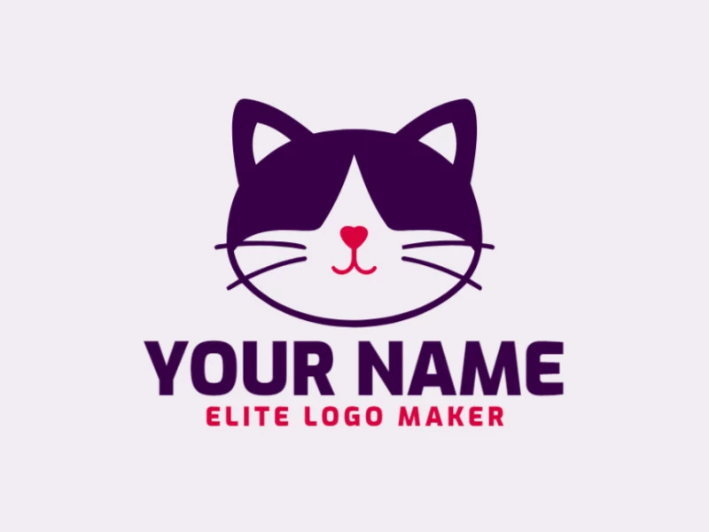 Um logo simples com a forma de um gato, desenhado com formas e estilo interessantes, perfeito para designs envolventes.