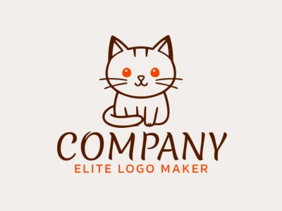 Design de logotipo minimalista com uma silhueta elegante de gato, capturando estética moderna e simplicidade, perfeito para uma marca limpa.