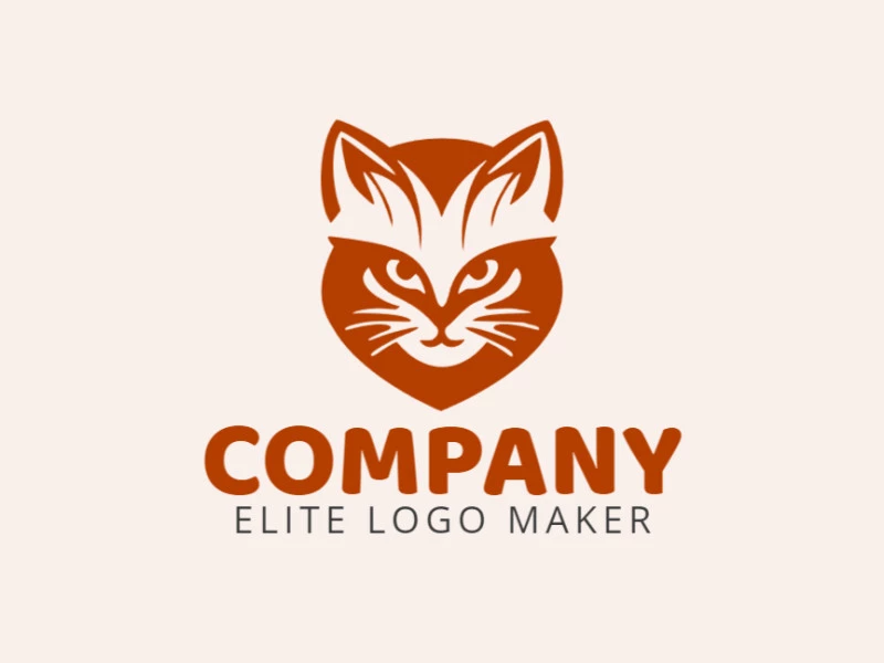 Logotipo ideal para diferentes negócios com a forma de uma cabeça de gato com estilo simples.