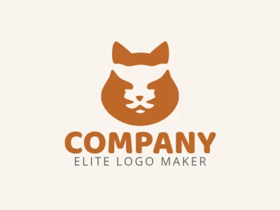 Logotipo profissional com a forma de uma cabeça de gato com design criativo e estilo minimalista.