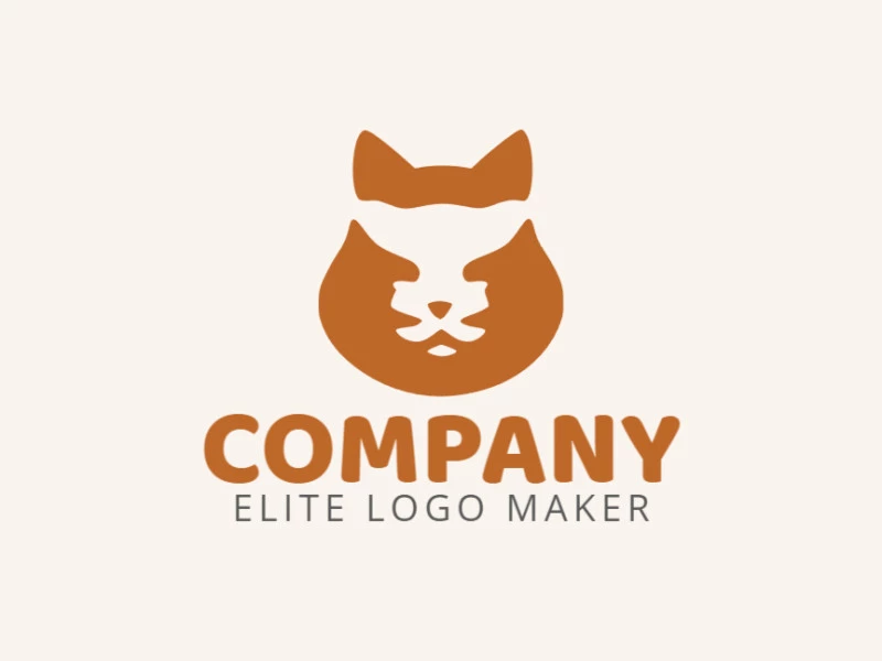 Logotipo profissional com a forma de uma cabeça de gato com design criativo e estilo minimalista.