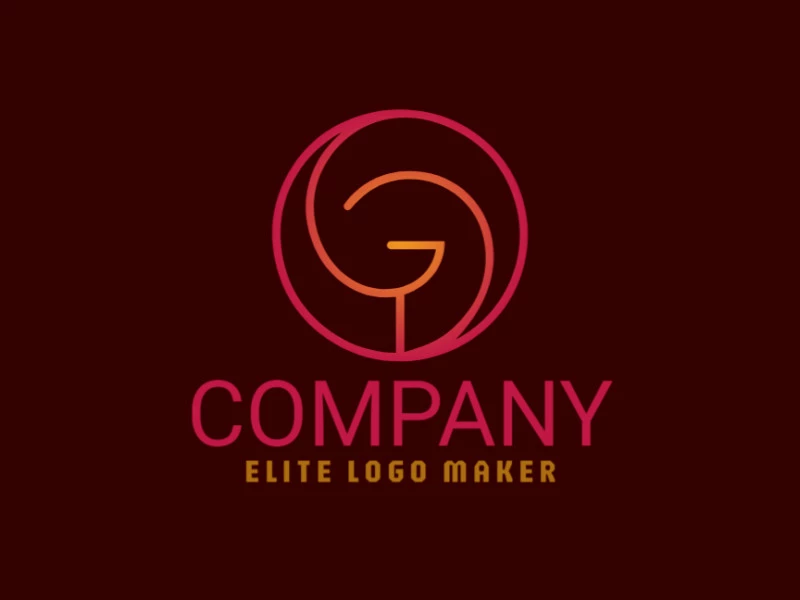 Um logotipo elegante de letra 'G' circular com um gradiente vibrante de laranja e vermelho, representando dinamismo e paixão, perfeito para uma identidade de marca arrojada e impactante.