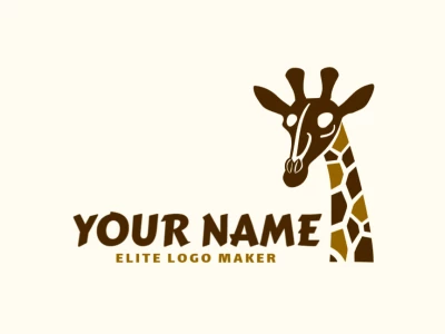 Um logotipo artesanal com uma girafa de argila, oferecendo um design de logotipo original e criativo com detalhes texturizados e um toque artístico único.