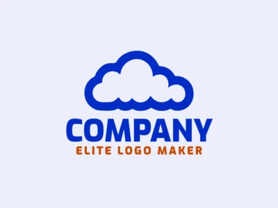 Logotipo customizável com a forma de uma nuvem com design criativo e estilo minimalista.