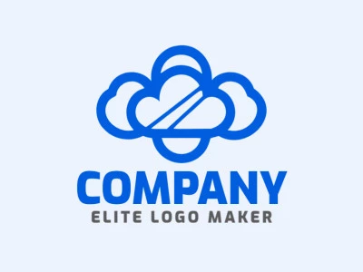 Crie um logotipo ideal para o seu negócio com a forma de nuvens com estilo monoline e cores customizáveis.