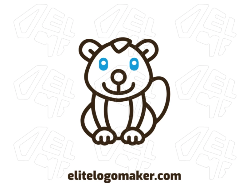 Esquilo Marrom Com Design Customizável - Logotipo Modelo de logotipo elegante com um esquilo marrom customizável em um estilo de design animal refinado.