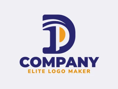 Crie um logotipo memorável para sua empresa com a forma de uma letra "D" combinado com uma letra "P" com estilo letra inicial e design criativo.