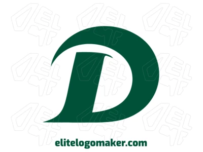 Um design de logotipo simples e elegante, apresentando a letra "D" com design minimalista, perfeito para criar um logotipo moderno e elegante.