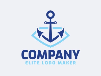 Logotipo customizável com a forma de um diamante combinado com uma âncora, com design criativo e estilo abstrato.