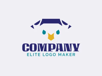 Logotipo profissional com a forma de um diamante combinado com um pássaro, com estilo abstrato, as cores utilizadas foi azul e amarelo.