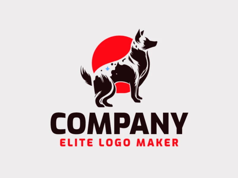 Crie um logotipo memorável para sua empresa com a forma de um cachorro com estilo abstrato e design criativo.