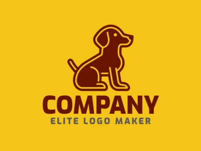 Um logotipo abstrato com um cachorro sentado, projetado para uma identidade de marca moderna e versátil.