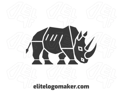 Design de logotipo para empresa com rinoceronte bravo e elegante, linhas suaves, criando uma identidade poderosa e sofisticada.