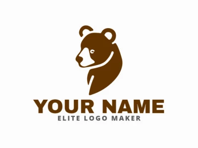 Um logo atraente e único com um elegante urso marrom em estilo abstrato, representando qualidade.