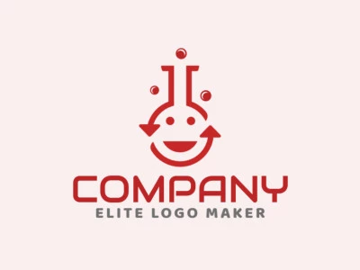 Logotipo memorável com a forma de um frasco combinado com um sorriso, com estilo criativo, e cores customizáveis.