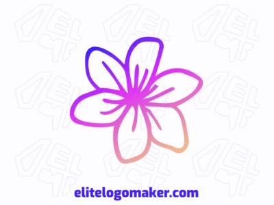 Logotipo artesanal chamativo com uma flor em gradiente rosa e roxo, projetado com detalhes artísticos para uma identidade visual vibrante e elegante.