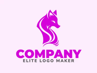 Este logo em estilo animal apresenta uma raposa rosa. É uma representação divertida e encantadora, perfeita para empresas que valorizam a criatividade.