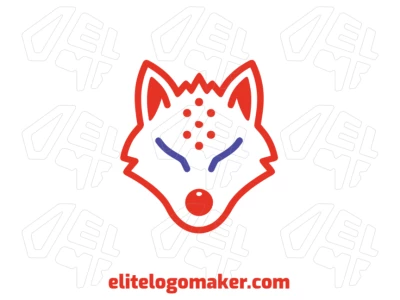Logotipo de cabeça de raposa com design simples em estilo minimalista, criado para transmitir um conceito forte com linhas limpas e apelo visual moderno.