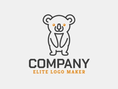 Um logotipo monolinear criativo com um koala amigável, criado com linhas contínuas para um design diferente e único.