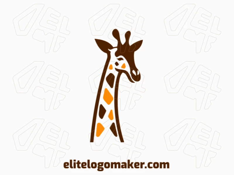 Lindo logotipo em estilo animal com uma girafa desenhada graciosamente, criado com linhas elegantes para uma identidade visual marcante e harmoniosa.