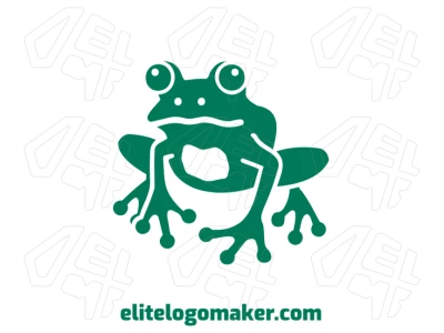Um sapo verde criativo com design profissional, no estilo abstrato, perfeito para mostrar um conceito de logotipo único e artístico.