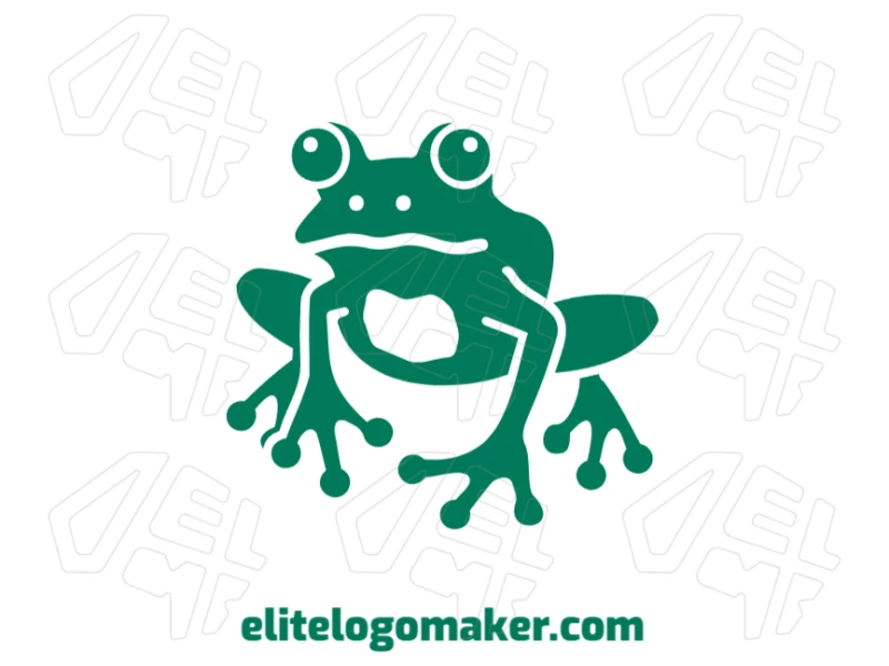 Sapo Verde Com Design Profissional - Conceito De Logotipo Criativo Um sapo verde criativo com design profissional, no estilo abstrato, perfeito para mostrar um conceito de logotipo único e artístico.