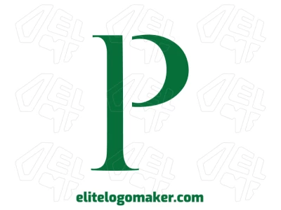 Logo design flashy com letra "P" verde em estilo minimalista de letra inicial, criando um símbolo limpo e chamativo para uma identidade de marca de elite.