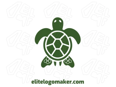 Design de logo elegante com tartaruga verde, linhas suaves e detalhes refinados para um estilo animal único e memorável.