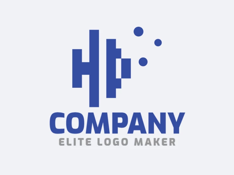 Logotipo profissional com a forma de uma letra "H" combinado com um peixe, com design criativo e estilo minimalista.