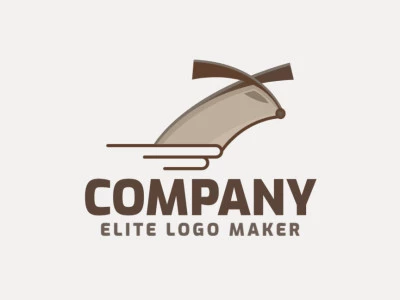 Logotipo customizável com a forma de um hamster composto por um estilo simples e cores bege e marrom.