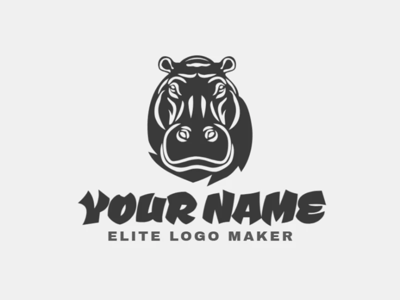 Um logotipo estilo mascote com um hipopótamo gracioso, combinando características amigáveis e linhas suaves para criar um design encantador e acolhedor.