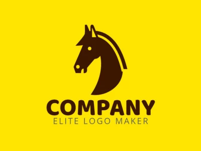 Um logotipo minimalista com um cavalo, usando linhas limpas e tons de marrom para criar um design elegante e moderno.