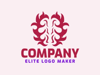 Crie seu logotipo online com a forma de um cérebro humano, com cores customizáveis e estilo abstrato.