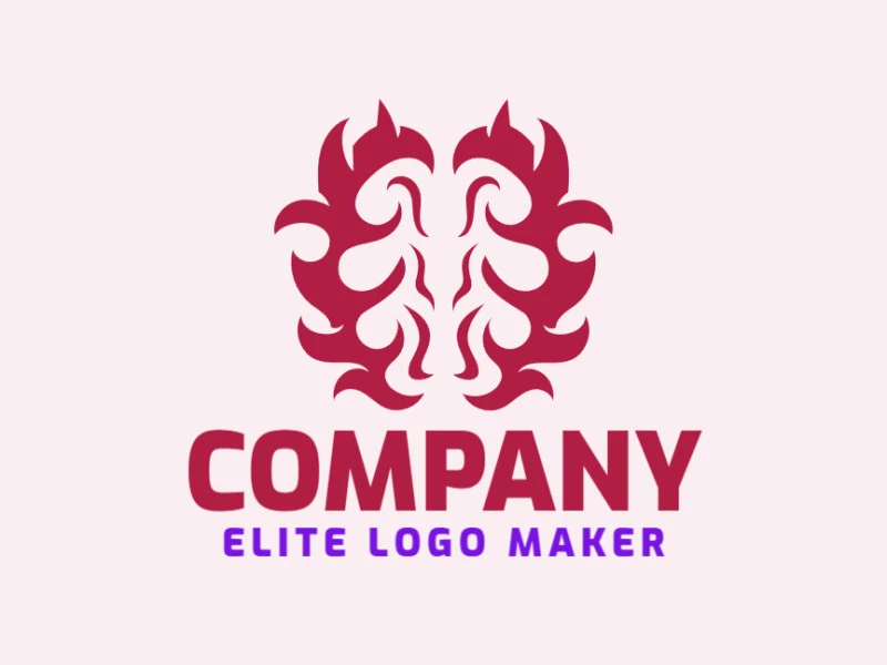 Crie seu logotipo online com a forma de um cérebro humano, com cores customizáveis e estilo abstrato.