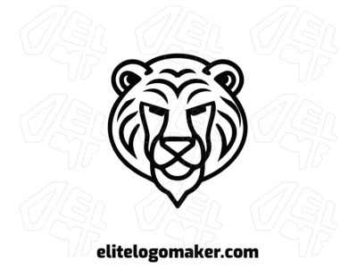 Uma imagem de uma cabeça de leão imponente em estilo simétrico, perfeita para um logotipo criativo que mostre uma marca premium.