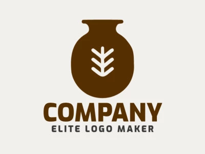 Logotipo vetorial com a forma de um jarro com design minimalista e cor marrom escuro.